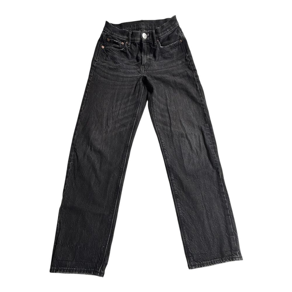 American Eagle Boyfriend Jeans Black Womens 00 Cotton Denim 90's 5 Pocket 25x27